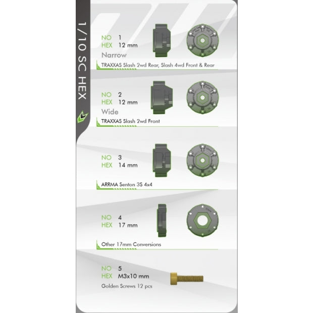 L-T3146SB Louise R/C - SC-Groove 1/10 Short Course Tires, Soft, 12, 14 & 17mm Removable Hex on Black Rim (2)