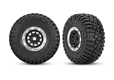 10870-STBLK 1.4" Black & Chrome Wheels w/ BFG Mud-Terrain Tires (2)