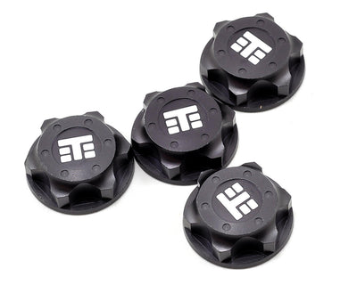 TKR5116B 17mm Aluminum "T Logo" Covered Serrated Wheel Nut (Gun Metal) (4)
