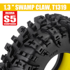 YQT-1319-1370YE INJORA 1.3" Swamp Claw M/T Micro Rock Crawler Tires Combo (4) (70mm OD) (S5) w/Super Soft Silicone Rubber Inserts