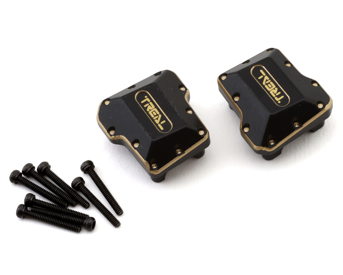 TLHTTRX-4M-04 TREAL Brass Axle Diff Covers (2P) CNC Machined Heavy Weight 15.8g/pc Upgrades for 1/18 TRX4M