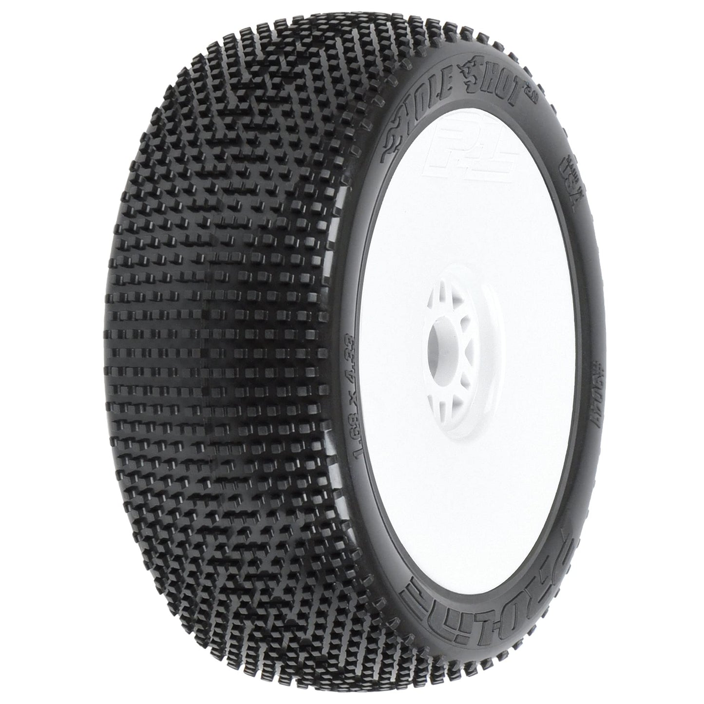 PRO9041233 1/8 Hole Shot 2.0 S3 Front/Rear Buggy Tires Mounted 17mm White (2)