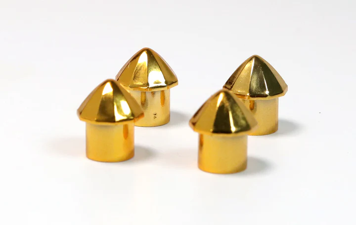 Jevries Diamond Bullet Knock Offs for TRUE 13 Wheels Gold