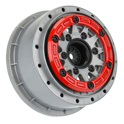 PRO281105 1/10 Raid Bead-Loc F/R 2.2"/3.0" 12 & 14mm SC Wheels (2) Red/Gray