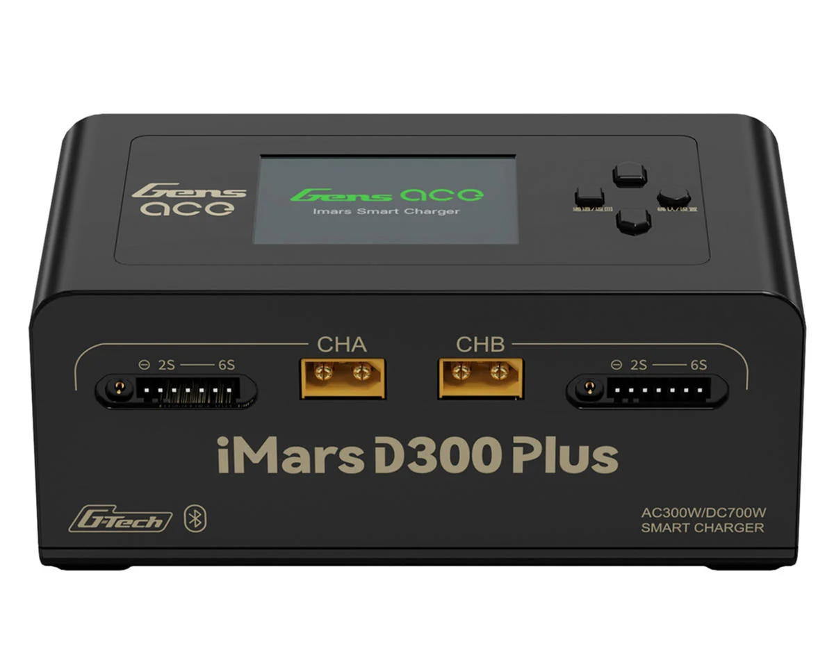 GEA300WPLUS-UB Gens Ace iMars D300 Plus G-Tech Smart Dual AC/DC Charger (Black) (6S/16A) (AC-300W) (DC-350W x2) w/Bluetooth App Control