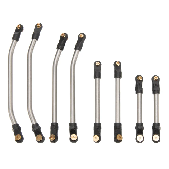 MEUS Racing SCX24 Gladiator Double Bent Links High Clearance Chassis Links Set for Axial 1/24 RC Crawler (Titanium)
