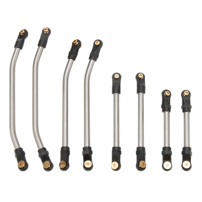 MEUS Racing SCX24 Gladiator Double Bent Links High Clearance Chassis Links Set for Axial 1/24 RC Crawler (Titanium)