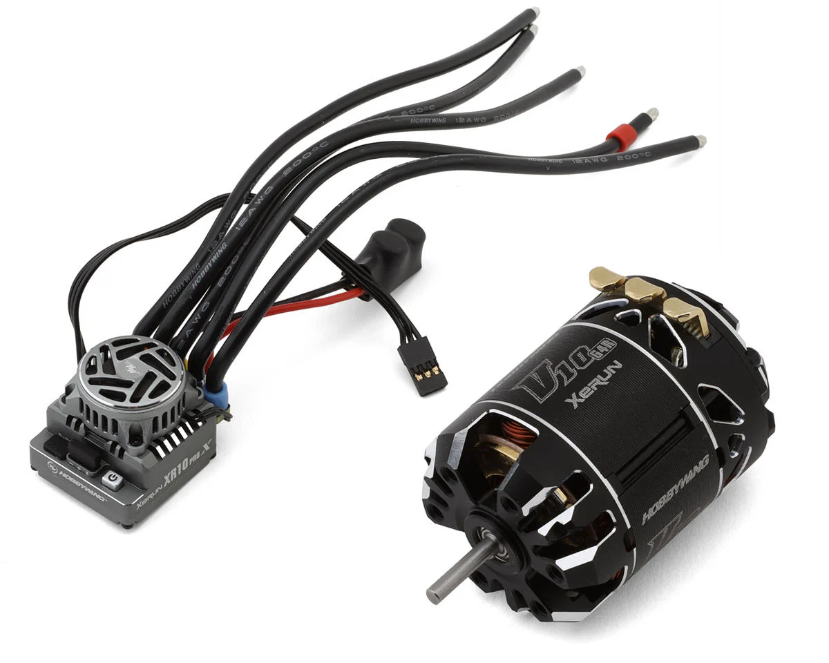 HWA38020807 Hobbywing XR10 Pro G3X Stock Spec Sensored Brushless ESC & V10 G4R Team Edition Motor Combo (17.5T)
