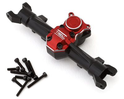 TLHTSCX24-02 Treal SCX24 Front Axle Housings Aluminum 7075 Diff Housing for Axial SCX24 Deadbolt C10 Jeep Betty Gladiator-Black/Red