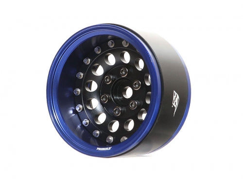 BRPB012BBK ProBuild™ 1.9" R12 Adjustable Offset Aluminum Beadlock Wheels (2) Blue/Matte Black