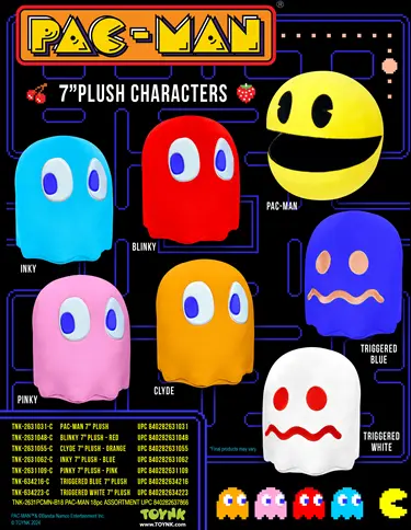TNK634681 Pac-Man 7" Plush Assortment