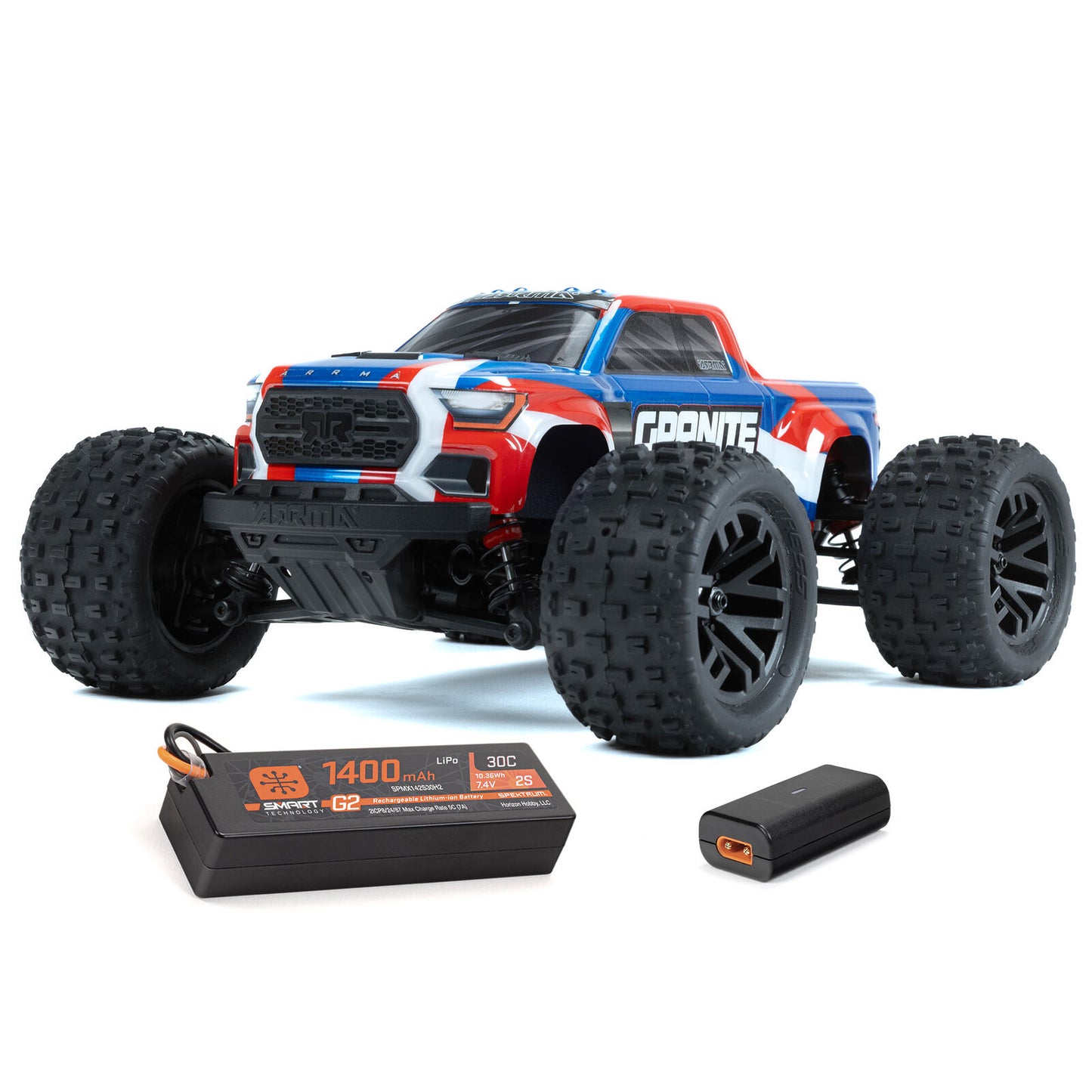 ARA2102 1/18 GRANITE GROM 4X4 RTR Brushed Monster Truck (Battery & Charger Included) Blue