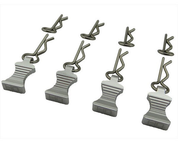 HRAC03EZ08 - Silver bent Body Clips 21.8mm long 1.14mm wire (4)