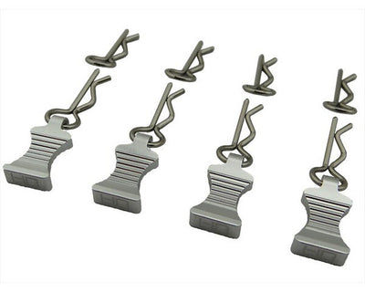 HRAC03EZ08 - Silver bent Body Clips 21.8mm long 1.14mm wire (4)