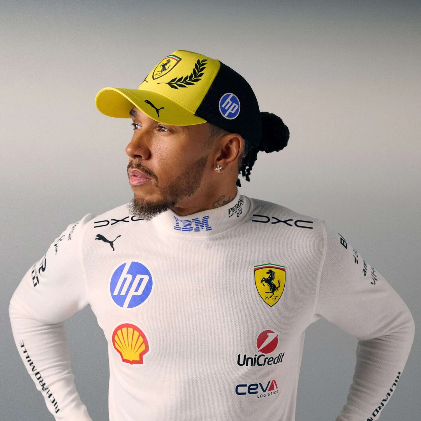701239028 Scuderia Ferrari F1 2026 Lewis Hamilton Special Edition Silverstone GP Hat - Speed Yellow