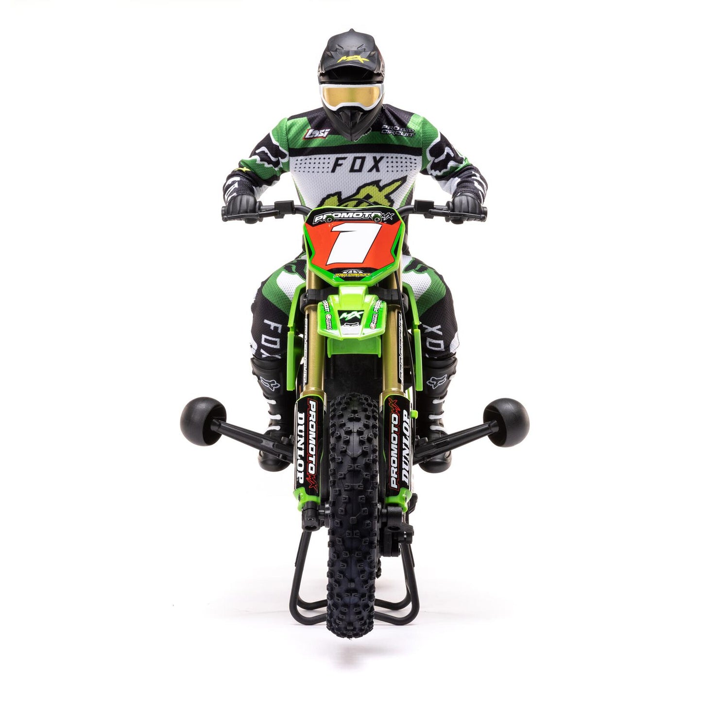 LOS06002 1/4 Promoto-MX Motorcycle RTR with Battery and Charger, Pro Circuit-GREEN