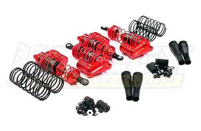 INTT8537RED Billet Machined XLS Piggyback Shock Set (4) 1/10 4X4