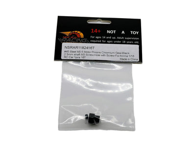 NSRAR11824-16T Steel M0.5 Motor Pinions 2.3mm Shaft For Arrma 1/18
