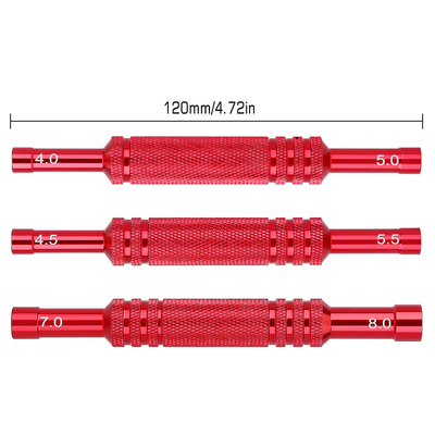 Tool-LSD07 INJORA 3pcs 4.0 5.0 4.5 5.5 7.0 8.0mm Double Head Hex Nut Socket Wrench RC Tools