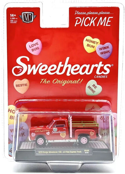 M2Machines 31500-HS46 1:64th Scale 1978 Dodge Adventurer 150-Little Red Express Truck - CHASE!