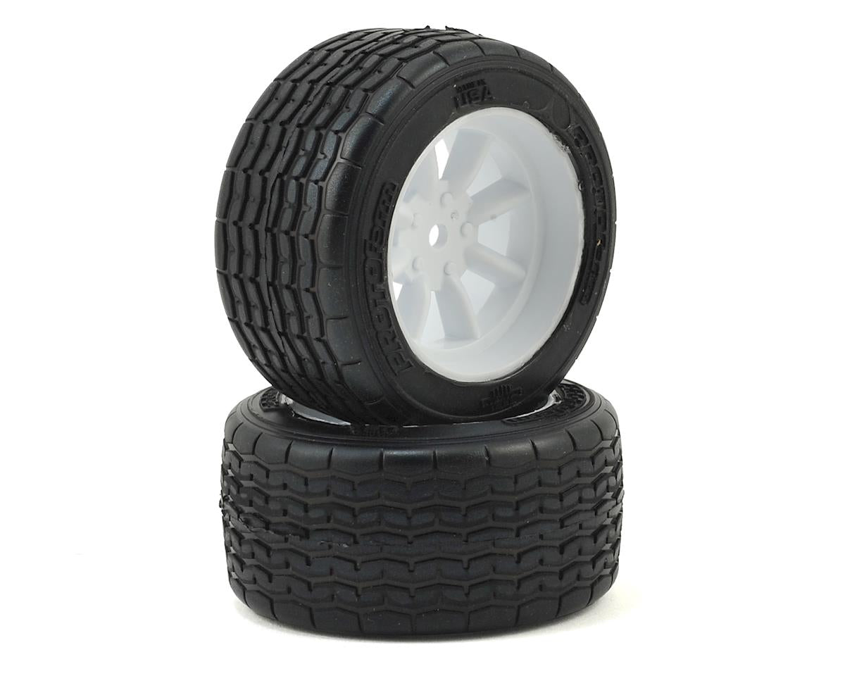 PRM1013917 Vintage Racing Pre-Mounted Rear Tire (2) (31mm) (White)