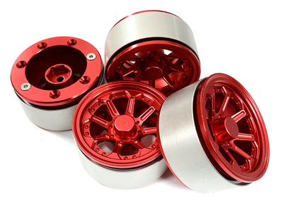 INTC26613RED 1.9 Size Billet Machined Alloy 8 Spoke Wheel (4) High Mass Type 1/10