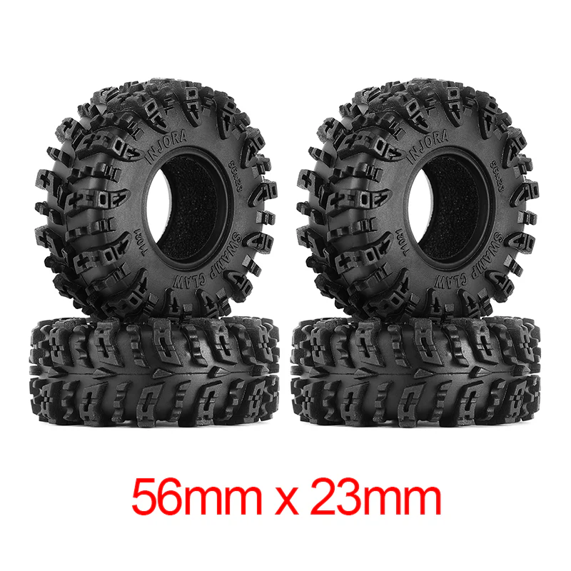 YQT-1021 INJORA 1.0" Swamp Claw M/T Tires (56mm/64mm) (T1021/T1019) (4)