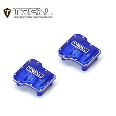 X003KUULLL TREAL Aluminum 7075 Axle Diff Covers (2P) CNC Machined Upgrades for 1/18 TRX4M-Blue