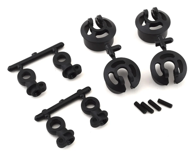 TKR6140C Tekno RC Large Radius Locking Shock Rod End & Spring Perch Set