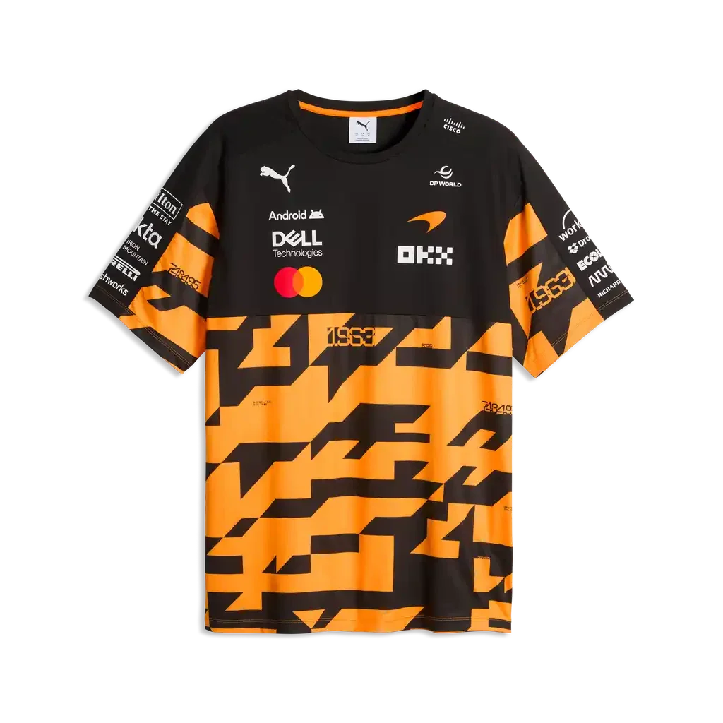 701242720 McLaren Racing F1 Special Edition 1,000th Race Team T-Shirt - Papaya