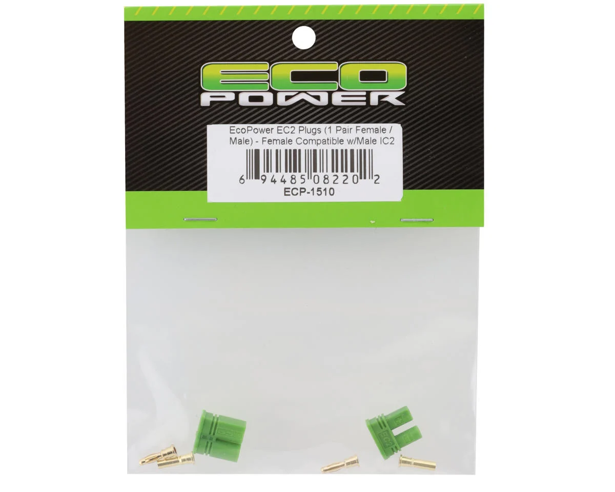 ECP-1510 EcoPower EC2 Plugs (1 Pair Female/Male) - Female Compatible w/Male IC2