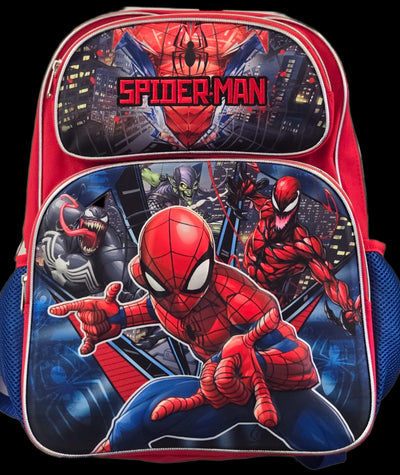 ZUA28179 Spiderman 3-D 16" BackPack W/All Over Print Front/Back