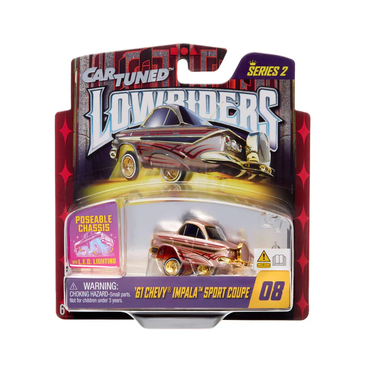CarTuned 597346-XX1 1:64 Lowriders SHOW GLOW Series 2 Assortment of 8 Styles 2026 – LED Light Up Chassis