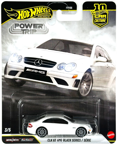 HWJFK29 Hot Wheels Premium Car Culture Power Trip 2008 Mercedes-Benz CLK 63 AMG Black Series from FPY86-961R Case
