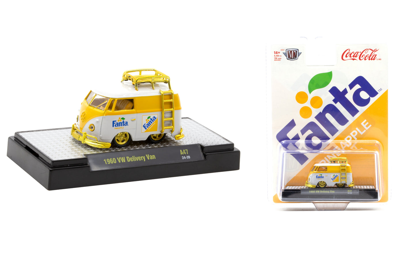 M2Machines 52500-A47 1:64th Scale 1960 Volkswagen Van Fanta (Pineapple) - CHASE!