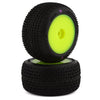 JCO4005-201021 Mini-B/Mini-T 2.0 Twin Pin Pre-Mounted Rear Tires (Yellow) (2) (Pink)