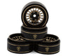 X004IO8O85 Treal Hobby Type D 1.0" Brass Beadlock Crawler Wheels (Black/Gold) (40g ea) (4)