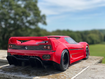 9506 Delta Plastik 1/7 XL Ferrari F50 Body - Clear 2mm (w/ Wing & Decals)