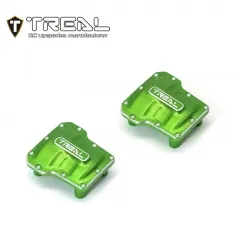 X003KUUNQ9 TREAL Aluminum 7075 Axle Diff Covers (2P) CNC Machined Upgrades for 1/18 TRX4M-Green