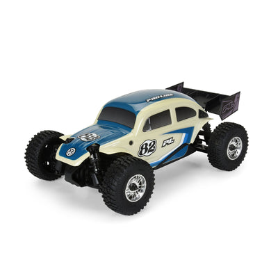 PRO368000 Class 1 VW Bug Race Body Conversion Kit and Flat Iron M/T Tires Mounted 7mm Black Diablo (4) for ARRMA TYPHON GROM