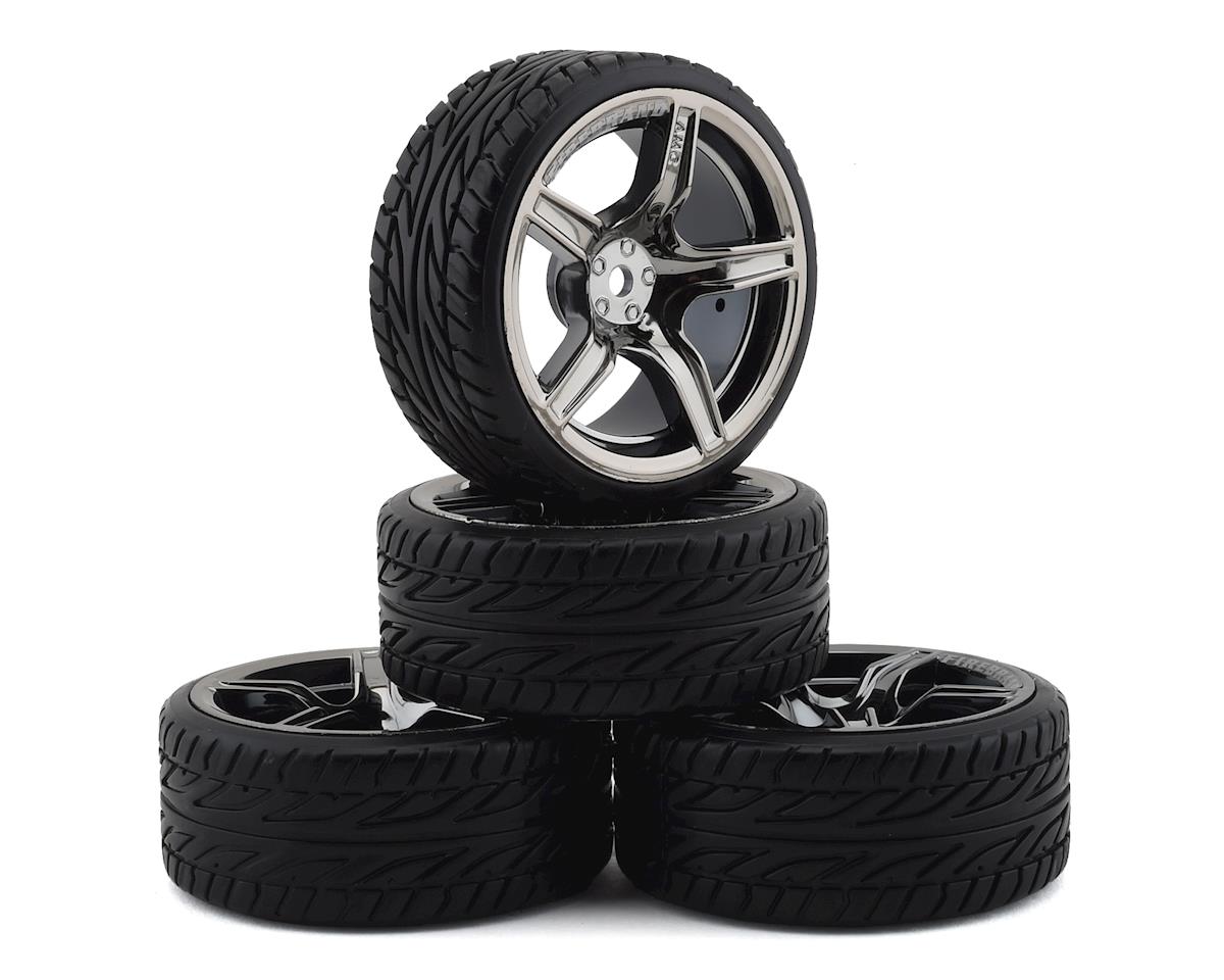 FBR1WHEHAM720 Firebrand RC Hammer DT3 Pre-Mounted Drift Tires (4) (Smoke Chrome) w/Moray Tires, 12mm Hex & 3mm Offset