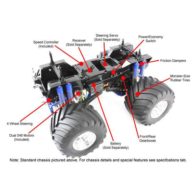 TAM92437 1/10 Super Clod Buster 4X4 Monster Truck Kit, Grey (Limited Edition)
