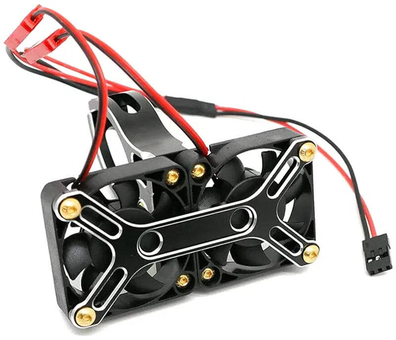 INTC31247BLACK Alloy Mount + 40x40mm Twin Cooling Fan 48-57mm OD