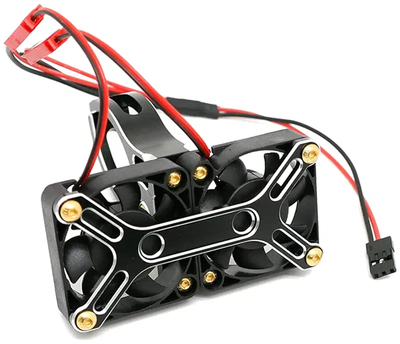 INTC31247BLACK Alloy Mount + 40x40mm Twin Cooling Fan 48-57mm OD