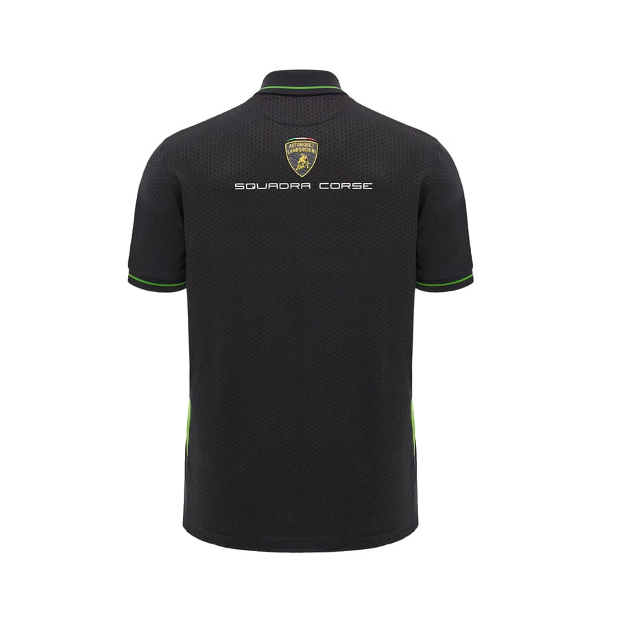 58589407 Automobile Lamborghini Squadra Corse Men's Team Polo Shirt - Black