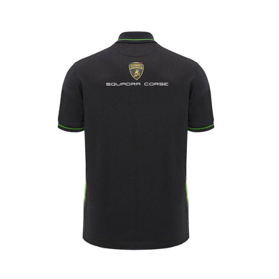 58589407 Automobile Lamborghini Squadra Corse Men's Team Polo Shirt - Black