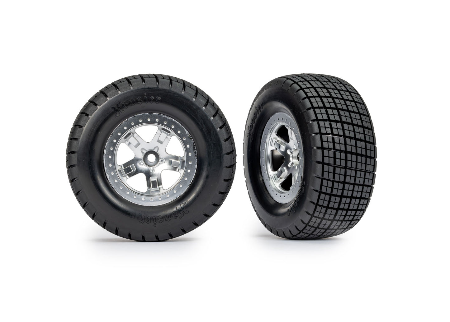 10475 Dirt Oval Satin Rear Wheels w/ Hoosier Tires (2)