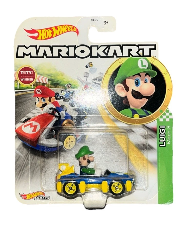 HWGBG25 Hot Wheels Mario Kart Luigi Mach 8