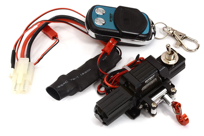 INTC25589 Black T7 Realistic High Torque Mega Winch w/ Remote for Scale Rock Crawler 1/10