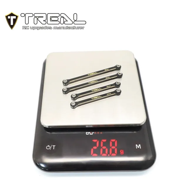 X003SDF935 TREAL Brass Lower Links Set (4pcs) Lower Chassis 4-Links Upgrades Compatible with TRX4M 1/18 Scale